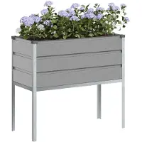 vidaXL Jardinière Gris Clair 100 X 45 X 90 Cm Acier Galvanisé