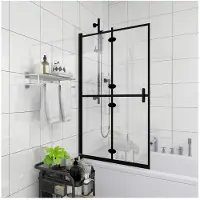 vidaXL Cabine de douche pliante ESG noir 100x140 cm