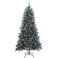 vidaXL Arbre de Noël artificiel vert 210 cm PVC, plastique et acier