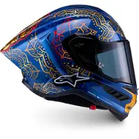Alpinestars Casque Supertech R10 Martinator Thai Édition Limitée Blue Black Red Gold Glossy, Taille: XXL
