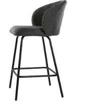 CALICOSY - Lot de 2 tabourets en tissu chiné et pieds en métal SORREL