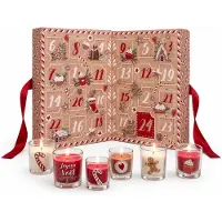 Spies Online Calendrier de l'Avent vec 24 bougies parfumées – Calendrier de l'Avent de Noël à ouverture, pour adultes – Cadeau de Noël – Rouge