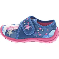 Fischer : Chaussures de marque, modèle Boogy, chaussures pour enfants, chaussures d'intérieur pour filles, couleur bleue, style décontracté