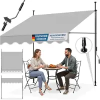 TecTake - store à pinces - parasol - store - réglable - store à pinces - parasol balcon - 200 x 180 cm - gris clair - store - 404958