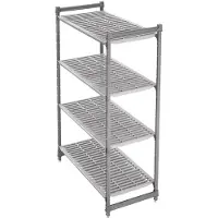 Cambro Étagère ventilée fixe à 4 niveaux, modèle Starter, 183 x 152,5 x 61 cm