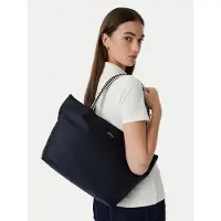 Tommy Hilfiger Cabas 'Braided Handle Hobo Tote' bleu marine
