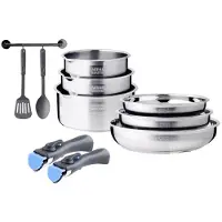Arthur Martin Batteire de cuisine 10 pièces acier inoxydable AM9841