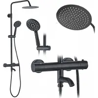 REA Kit De Douche Avec Thermostat Lungo Black