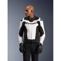Alpinestars GP Force V2, veste en cuir ,Blanc/Noir ,50