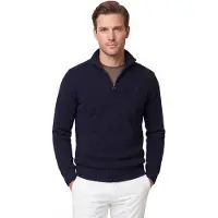 Barbour pour homme. MKN0339 Pull Essential Zip navy (XL), Casuel, Laine, Marine