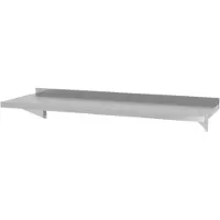 Hendi Étagère murale fixée sur consoles en acier inoxydable soudées, 140 x 30 cm - 816516