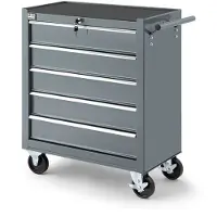 HBM Chariot à outils 5 tiroirs, 62 cm, gris