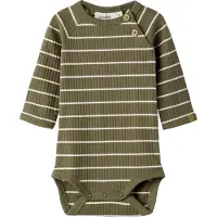 Lil´ Atelier Barboteuse / body 'NBMKAIL' olive / blanc