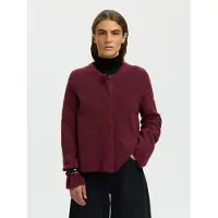 Selected Laine Mélangée Cardigan Femme Rouge XL