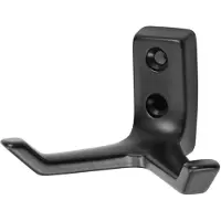 Hermeta Mantelhaken 0033 2 Haken Ausladung 55 mm Aluminium kunststoffbeschichtet schwarz Höhe 43 mm