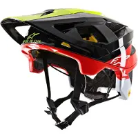 Alpinestars Casque MTB Vector Tech Pilot CE Black Yellow Fluo Red Glossy
