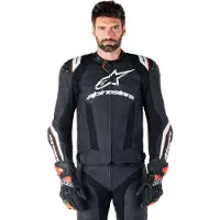 Alpinestars Veste En Cuir Missile V3 Ignition Black White, Taille: 56