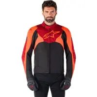 Alpinestars T-Jaws V4, veste textile imperméable ,Noir/Rouge Néon/Rouge Foncé ,M