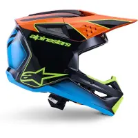 Alpinestars Casque S-M3 Fray ECE 22.06 Black Orange Yellow Fl G, Taille: XL