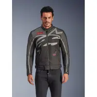 Alpinestars Axton blouson textile moto déperlant, noir/anthracite/rouge, S
