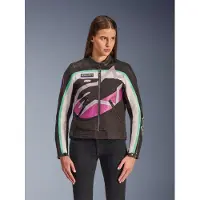 Alpinestars Idles blouson textile moto hydrofuge pour femme, noir/blanc/violet, XL