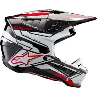 Alpinestars Casque S-M5 Action 2 ECE 22.06 Black White Bright Red Glossy