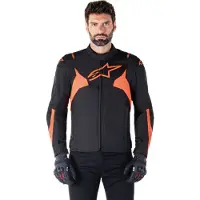 Alpinestars T-Jaws V4, veste textile imperméable ,Noir/Rouge Néon ,XL