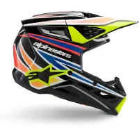 Alpinestars Casque S-M3 Wurx Junior ECE 22.06 Black Yellow Fl Blue Red Gl, Taille: YM
