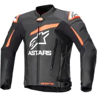 Alpinestars Veste En Cuir GP Plus V4 Black Red Fluo White, Taille: 50