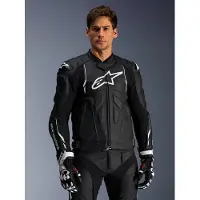 Alpinestars Veste en cuir Dusk Noir/Blanc 52 hommes
