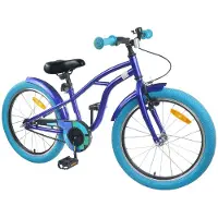 vidaXL Vélo enfant 18 pouces pour enfants de 5 à 7 ans Bleu foncé