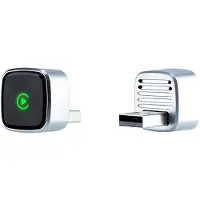 INF Adaptateur CarPlay sans fil D07 Argent 2-en-1 pour téléphones Apple et Android