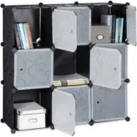 Relaxdays Étagère rangement avec portes
