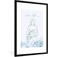 MuchoWow Poster mit Rahmen - Mum - Baby - Breastfeeding - Posters - picture frame black with white passe partout 80x120 - 80x120 cm - Poster mit zchwarzem Bilderrahmen