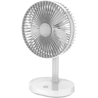 Platinet Ventilateur portable, 45242, diamètre 140 mm, avec batterie 3000 mAh et lumière de nuit, blanc