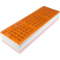 Kangaro K-701130 Lot de cartes de bingo, 5 x 100 pièces, couleurs assorties
