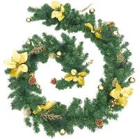 vidaXL Guirlande de Noël avec lumières LED Vert 2,7 m PVC