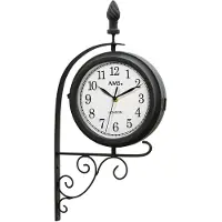 AMS Horloge murale à quartz, mouvement à quartz, 24x54x9cm, 9433