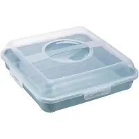 Keeeper Couvert à gâteau / majordome "enrico", plaque à gâteau amovible bleu nordique, poignée ergonomique, Boîte à gâteau, Bleu, Transparent