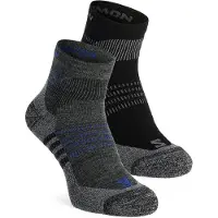 Salomon - Pack de 2 chaussettes de randonnée - Socks X Ultra Access Quarter 2- Anthracite Black en Laine - Taille L - Gris