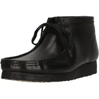 Clarks pour homme. 26155512 Bottines en cuir Wallabee noir (40), Plat, Lacets, Casuel