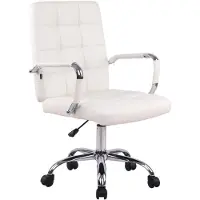 CLP Chaise de bureau réglable pivotant en similicuir Blanc