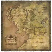 Weta Workshop Herr der Ringe Kunstdruck Carte en parchemin de la Terre du Milieu 59 x 30 cm