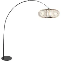 Steinhauer Anne Lighting - lampadaire - Curve - naturel noir - bambou métal - lampe arquée - E27 - 4518ZW