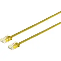 S-Conn Câble patch plat U/UTP cat. 6 slim jaune 7,5m