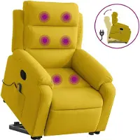 vidaXL Fauteuil de massage releveur Jaune velours