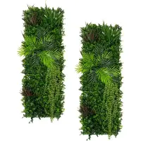 MonsterShop 2 x Panneau Mural Végétal Artificiel 0,5 x 1,5 m Alina Feuillage Jardin Maison