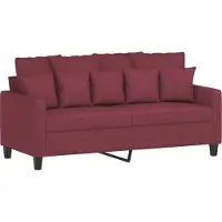 vidaXL Canapé 2 places vin rouge 140 cm Tissu