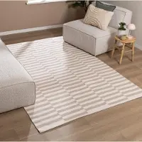 De Onlinewinkelier b.v. Volero - Couloir lavable - Dazzle Blocks Beige/Blanc - 200x290 cm