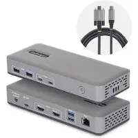 StarTech.com .com Station d'Accueil USB-C à Deux Écrans, HDMI, 4K 60Hz, Recharge d'Ordinateur Portable 100 W, 1 GbE, Sans Pilote, Station d'Accueil Multi-Écrans pour Windows